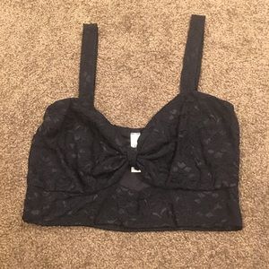 Black lace Nasty Gal crop top